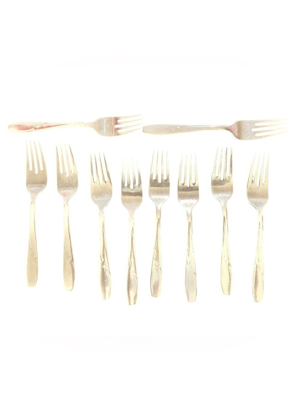 TEN Atomic Star MCM Vintage Wallace Dinner Salad Forks